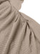 Khaki 70er Kapuzen-Maxikleid mit Wasserfallausschnitt und Schlitz