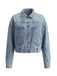 Hellblaue 70er Jeans-Jacke mit Tasche