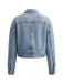 Hellblaue 70er Jeans-Jacke mit Tasche