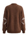 70er Halloween-Strick-Cardigan mit Geister-Print und Knopfleiste