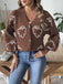 70er Halloween-Strick-Cardigan mit Geister-Print und Knopfleiste