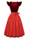 Rotes 50er Kleid & Schürze Set mit Polka-Dots