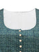 Grünes 50er Kleid & Schürze Set mit Blumen-Print