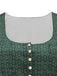 Grünes 50er Oktoberfest-Dirndl-Set mit Blumenmuster und Schürze