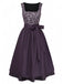 Schwarzes 50er Kleid & Schürze Set mit Leoparden-Print