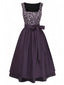 Schwarzes 50er Oktoberfest-Dirndl-Set mit Leopardenmuster und Schürze