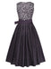 Schwarzes 50er Kleid & Schürze Set mit Leoparden-Print