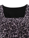 Schwarzes 50er Kleid & Schürze Set mit Leoparden-Print