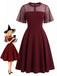 50er Netz-Swingkleid mit Flatterärmel und transparent
