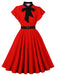 50er Swingkleid mit Polka-Dots und Rüschen