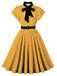 50er Swingkleid mit Polka-Dots und Rüschen