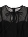 50er Netz-Ärmelloses Kleid mit Bindeband und Keyhole