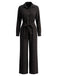 30er Knopf-Jumpsuit mit Reverskragen und weitem Bein