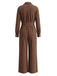 30er Knopf-Jumpsuit mit Reverskragen und weitem Bein