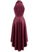 50er Satin-Kleid mit Taillenschleife und High-Low-Saum