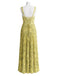 Grünes 30er Maxikleid mit Blumen und Schnürung