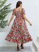 [Übergröße] 40er Kleid mit Blumen-Print und Rüschen