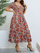 [Übergröße] 40er Kleid mit Blumen-Print und Rüschen