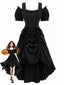 80er viktorianisches Gothic-Kleid mit Schnürung