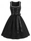 Schwarzes 50er Oktoberfest-Dirndl-Set mit bestickter Schürze