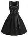 Schwarzes Oktoberfest Dirndl-Set mit Mesh und bestickter Schürze