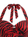 70er Obsession-Nikki-Cosplay-Neckholder-Top mit Zebra-Print