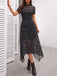 Schwarzes 40er Gothic Kleid mit Spinnennetz und Mesh-Patchwork