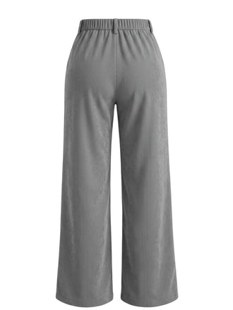Graue 50er Cordhose mit weitem Bein und aufgesetzten Taschen