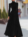 40er Langarm-Samtkleid mit Rollkragen