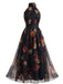 40er Maxikleid mit Neckholder und Blumen