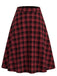 Schwarz-rotes 50er Karo-Blazer & Rock-Set mit Gürtel