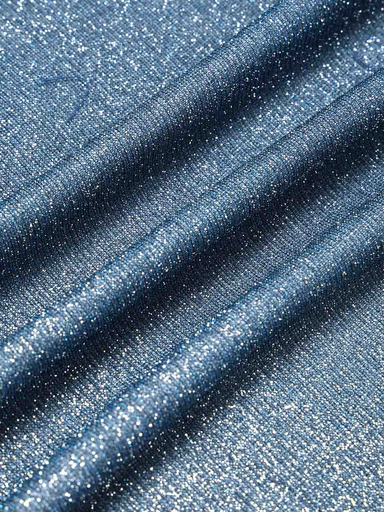 70er glitzernder Neckholder-Overall mit Sonnenknöpfen