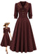50er Kleid mit Schleifenkragen und 3/4-Puffärmeln