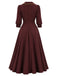 50er Kleid mit Schleifenkragen und 3/4-Puffärmeln