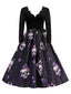 Lila 50er Swingkleid mit Kristall-Totenkopf-Print