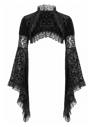 70er Gothic Spitzen-Cape mit Glockenärmeln