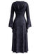 30er Kapuzen-Hexenkleid mit Spinnennetz und Glockenärmeln