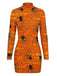 60er Halloween Bleistiftkleid mit Spinnennetz und Langarm