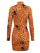 60er Halloween Bleistiftkleid mit Spinnennetz und Langarm