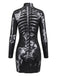 60er Halloween Bleistiftkleid mit Spinnennetz und Langarm