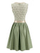 Hellgrünes 50er Oktoberfest-Dirndl-Set mit Spitzenschürze und Spitzentop