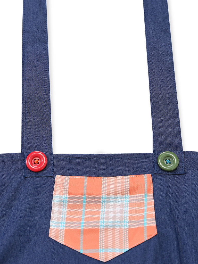 50er Vogelscheuchen-Kostüm-Set mit Patchwork und Hut