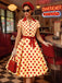 40er Shirtkleid mit Polka-Dots und Bindegürtel
