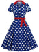 40er Shirtkleid mit Polka-Dots und Bindegürtel