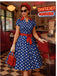 40er Shirtkleid mit Polka-Dots und Bindegürtel