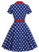 40er Shirtkleid mit Polka-Dots und Bindegürtel