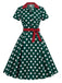 40er Shirtkleid mit Polka-Dots und Bindegürtel