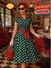 40er Shirtkleid mit Polka-Dots und Bindegürtel