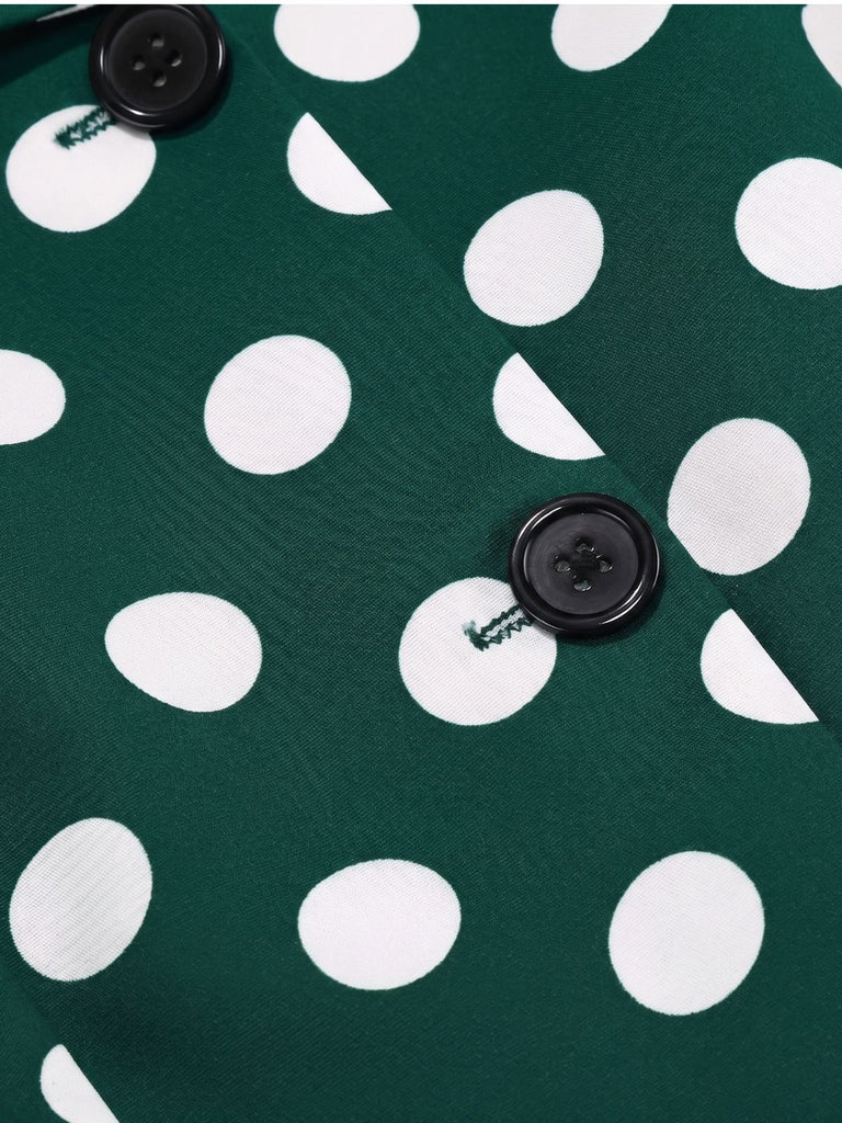 40er Shirtkleid mit Polka-Dots und Bindegürtel
