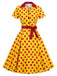 40er Shirtkleid mit Polka-Dots und Bindegürtel
